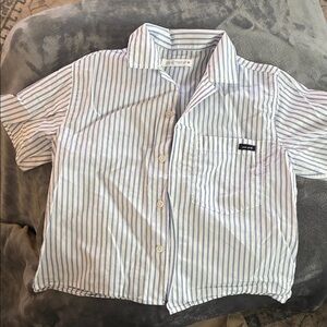 Zara Blue and White Striped Kids Shirt